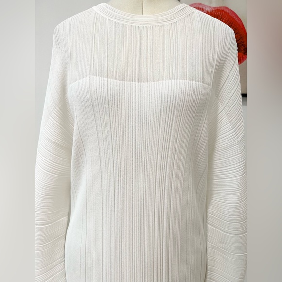 Stella McCartney Lightweight Plisse Knit Maxi White Dress - Picture 8 of 16